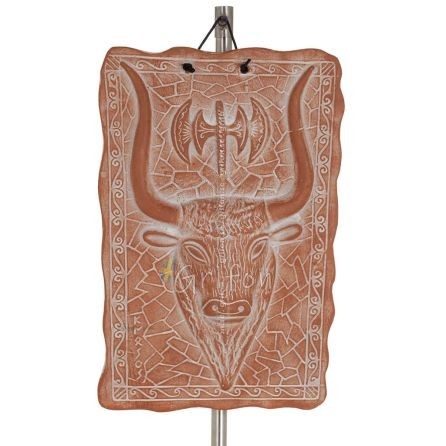 Hologram tjur vägghängande plaketter 26x17cm dekorativa med handgjord finish, väggmonterad Dekorativ keramik 1 - grifon.se