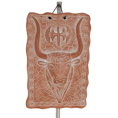 Hologram tjur vägghängande plaketter 26x17cm dekorativa med handgjord finish, väggmonterad Dekorativ keramik 1 - grifon.se 