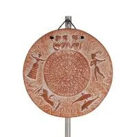 Plaketter hängande på väggen i form av en Phaistos-skiva 18cm dekorativ med handgjord finish, väggmonterad, minoisk kultur Dekor