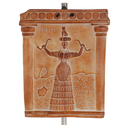 Wall Hanging Plaques of the Goddess of Snakes 24x18cm Decorative with Handmade Finish, Wall Mounted, Minoan Culture Decorative C