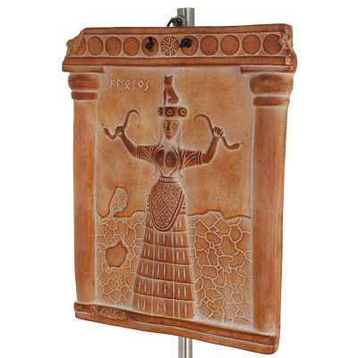 Wall Hanging Plaques of the Goddess of Snakes 24x18cm Decorative with Handmade Finish, Wall Mounted, Minoan Culture Decorative C