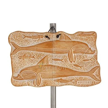 Vägghängande tallrikar delfiner 12x19cm dekorativa med Handgjord finish, väggmonterad Dekorativ keramik 1 - grifon.se 