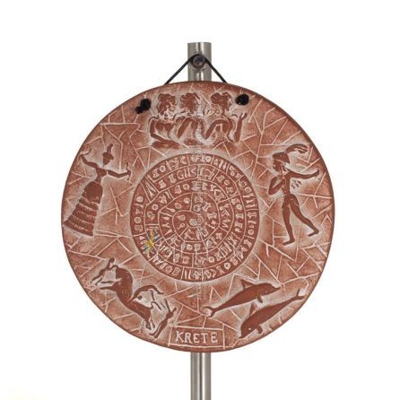 Plaques wall hanging plate Phaistos 6 shows 14cm decorative with Handmade finish, wall hanging, Minoan culture Decorative Cerami