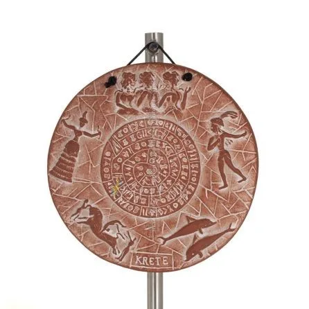 Plattor vägghängande tallrik Phaistos 6 visar 14cm dekorativa med handgjord finish, vägghängande, minoisk kultur Dekorativ keram