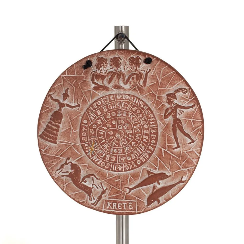 Plattor vägghängande tallrik Phaistos 6 visar 14cm dekorativa med handgjord finish, vägghängande, minoisk kultur Dekorativ keram
