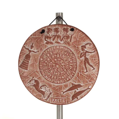 Plattor vägghängande tallrik Phaistos 6 visar 14cm dekorativa med handgjord finish, vägghängande, minoisk kultur Dekorativ keram