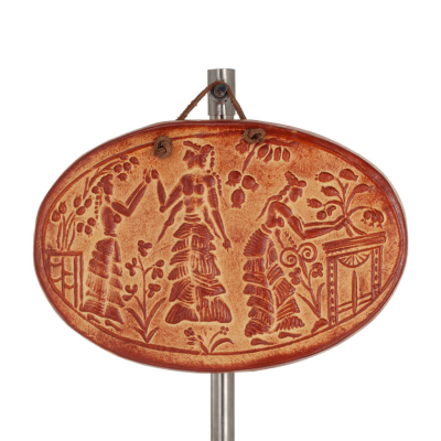 Minoiska vÃ¤ggtavlor 12x17cm dekorativa med handgjord finish, vÃ¤ggmonterad Dekorativ keramik 1 - grifon.se 