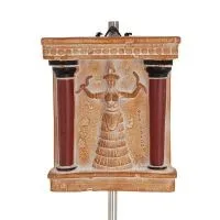 Knossos Columns Plates 21x17cm fig Goddess of Serpents, The Goddess of Fertility, decorative with Handmade finish, Minoan cultur