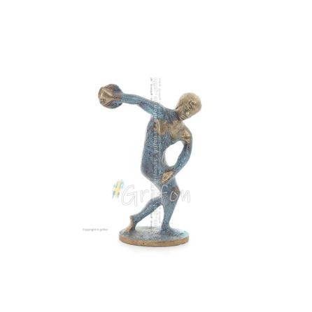Discus Thrower of Myron: Ung idrottare, OS-symbol 12 cm helkroppsstaty Brons Ornament, antikens Grekland Brons 1 - grifon.se 