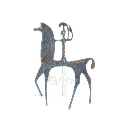 Athena or Athana or Athene: The goddess of wisdom with Horse or Pegasus 25x18cm Full-body bronze statue, ancient Greece decorati