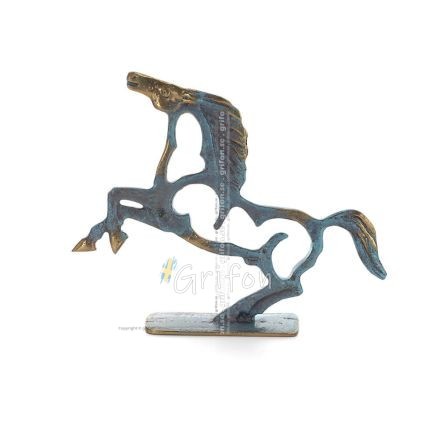 Archaic Horse or Steed: irrational, silent but full of fire, energy, motion, 15cm full-body statue, bronze decorative. Bronze 1 