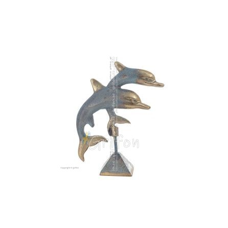 Dolphins: symbol of freedom, joy, strength, harmony 19x15cm Full body statue Bronze decoration Bronze 1 - grifon.se