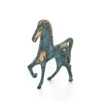 Archaic Horse or Steed: irrational, silent yet full of fire, energy, motion, a 10 cm sculpture-inspired statuette, bronze decora