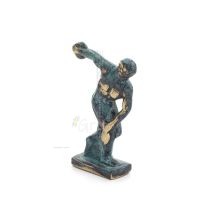 Discus Thrower of Myron: Ung idrottare, symbol fÃ¶r de olympiska spelen 7 cm helkroppsstatyett bronsprydnad, antikens Grekland Br