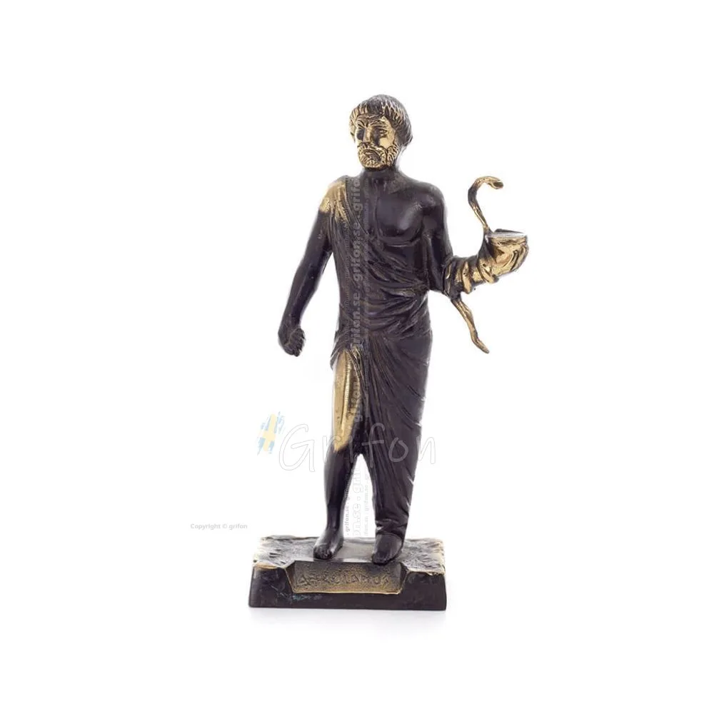 Asclepius: The God of Medicine, jätte 20x9cm helkroppsstaty Bronsdekoration, antikens Grekland Brons 1 - grifon.se 