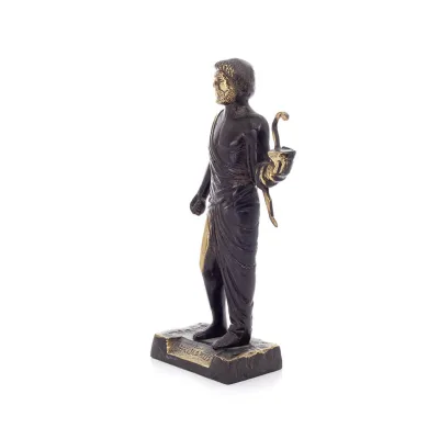 Asclepius: The God of Medicine, jätte 20x9cm helkroppsstaty Bronsdekoration, antikens Grekland Brons 2 - grifon.se 