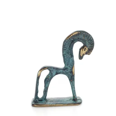Horse or Steed: irrational, silent yet full of fire, energy, motion, 7 cm, miniature, with base - a bronze decorative statuette 