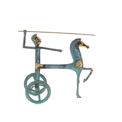Chariot: war cavalry or horse racing events sculpture neo n3 23x25cm Full body statue Bronze decorative, ancient Greece Bronze 3