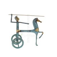 Vagn: krigskavalleri eller hÃ¤stkapplÃ¶pningsevenemang skulptur neo n3 23x25cm Helkroppsstaty Brons dekorativ, antikens Grekland B