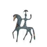 Athena eller Athana eller Athene: Gudinnan av visdom med HÃ¤st eller Pegasus 12cm Helfigur bronsstaty, antika Grekland dekorat Br