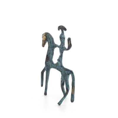 Athena or Athana or Athene: The goddess of wisdom with Horse or Pegasus 12cm Full-body bronze statue, ancient Greece decorati Br