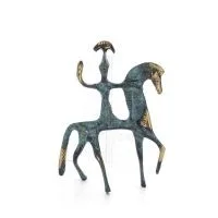 Athena eller Athana eller Athene: Gudinnan av visdom med Häst eller Pegasus 12cm Helfigur bronsstaty, antika Grekland dekorat Br