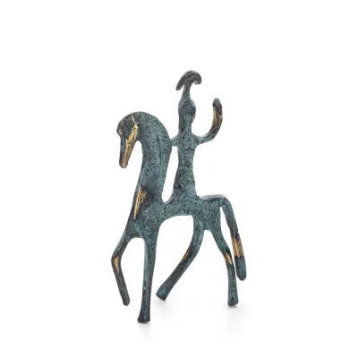 Athena eller Athana eller Athene: Gudinnan av visdom med Häst eller Pegasus 12cm Helfigur bronsstaty, antika Grekland dekorat Br