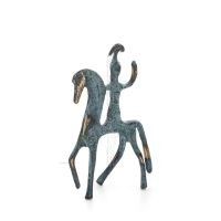 Athena or Athana or Athene: The goddess of wisdom with Horse or Pegasus 12cm Full-body bronze statue, ancient Greece decorati Br