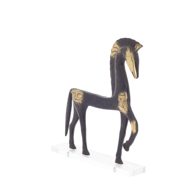 Archaic Horse or Steed: irrational, silent yet full of fire, energy, motion, a 22 cm sculpture-inspired statuette, bronze Bronze