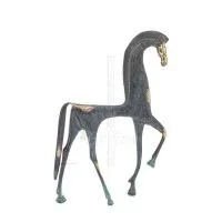 Archaic Horse eller Springare: irrationell, tyst men fylld av eld, energi, rörelse, 25cm helkropp staty, brons dekorativ. Brons 