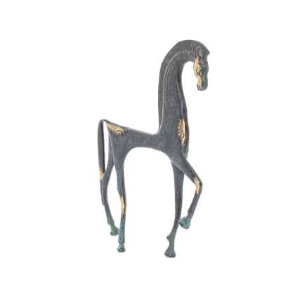Archaic Horse or Steed: irrational, silent but full of fire, energy, motion, 25cm full-body statue, bronze decorative. Bronze 4 