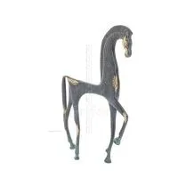 Archaic Horse eller Springare: irrationell, tyst men fylld av eld, energi, rörelse, 25cm helkropp staty, brons dekorativ. Brons 