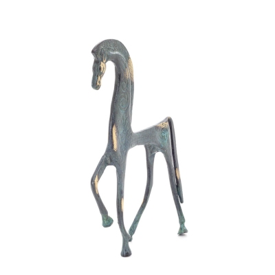 Άλογο ή Ίππος αρχαϊκός: παράλογος, αμίλητος γεμάτος φωτιά, ενέργεια, κίνηση, 25εκ Ολόσωμο αγαλματίδιο, Μπρούτζινο διακοσμ Μπρούτ