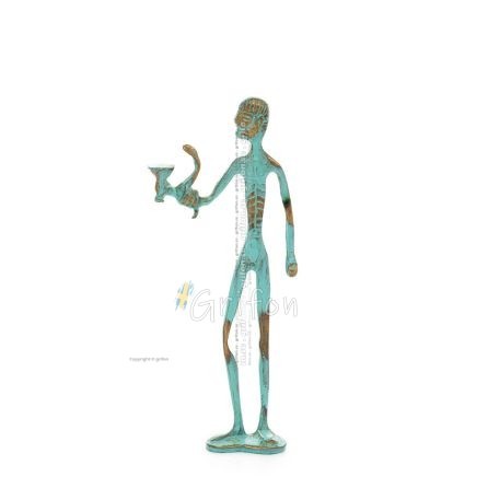 Asclepius: Medicinens gud, 24 cm helkroppsstaty Brons Ornament, antikens Grekland Brons 1 - grifon.se 