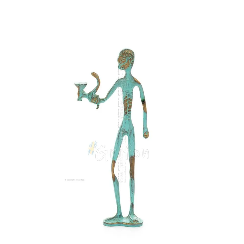 Asclepius: Medicinens gud, 24 cm helkroppsstaty Brons Ornament, antikens Grekland Brons 1 - grifon.se 