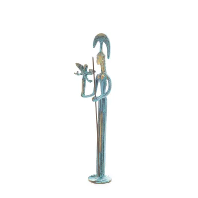 Athena or Athana or Athens: The goddess of wisdom 24cm with a spear, helmet inspired by the sculptural artwork of Phidias. Bronz