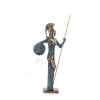 Athena or Athana or Athene: The goddess of wisdom 16cm with a spear, helmet, and shield with an owl Full-body statue Bronze Bron