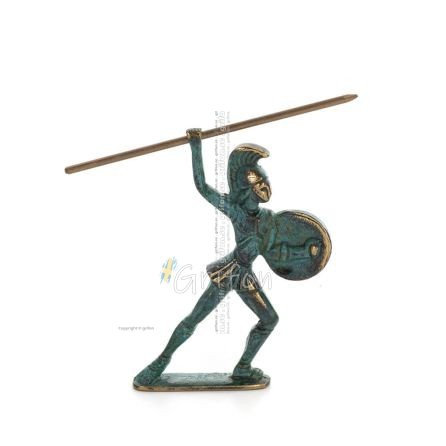 Achilles: den osårbara krigaren och kungen av myrmidonerna 10 cm helkroppsstaty bronsprydnad, antikens Grekland Brons 1 - grifon