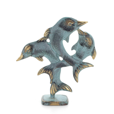 Triple dolphin: symbol of freedom, joy, strength, harmony 16cm statue Bronze decorative Bronze 1 - grifon.se 