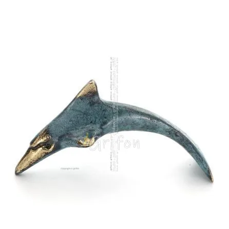 Delfin: symbol för frihet, glädje, styrka, harmoni 6x10,5 cm Helkroppsstaty Bronsdekoration Brons 1 - grifon.se 