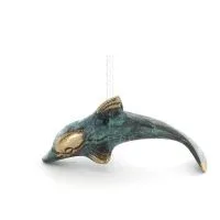Delfin: symbol för frihet, glädje, styrka, harmoni 2x6cm helkroppsstaty bronsprydnad Brons 1 - grifon.se 