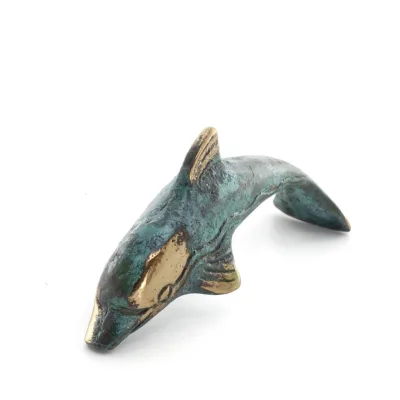 Delfin: symbol för frihet, glädje, styrka, harmoni 2x6cm helkroppsstaty bronsprydnad Brons 5 - grifon.se 