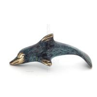 Delfin: symbol fÃ¶r frihet, glÃ¤dje, styrka, harmoni 3x9cm helkroppsstaty bronsprydnad Brons 1 - grifon.se 