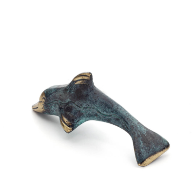 Delfin: symbol fÃ¶r frihet, glÃ¤dje, styrka, harmoni 3x9cm helkroppsstaty bronsprydnad Brons 2 - grifon.se 