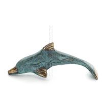 Delfin: symbol fÃ¶r frihet, glÃ¤dje, styrka, harmoni 4x14cm Helkroppsstaty Bronsdekoration Brons 1 - grifon.se 