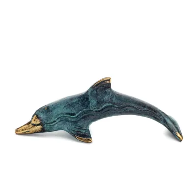 Delfin: symbol för frihet, glädje, styrka, harmoni 4x14cm Helkroppsstaty Bronsdekoration Brons 1 - grifon.se 