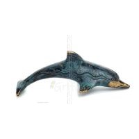 Delfin: symbol fÃ¶r frihet, glÃ¤dje, styrka, harmoni 4x14cm Helkroppsstaty Bronsdekoration Brons 4 - grifon.se 