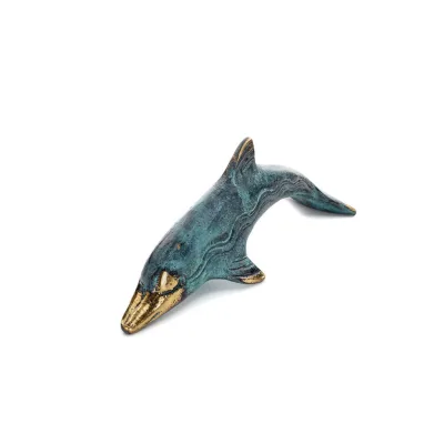 Delfin: symbol för frihet, glädje, styrka, harmoni 4x14cm Helkroppsstaty Bronsdekoration Brons 5 - grifon.se 