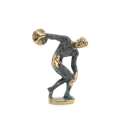 Discus Thrower of Myron: Young Athlete, Olympic Games Symbol 10cm Full Body Statue Bronze Ornament, Ancient Greece Bronze 1 - gr
