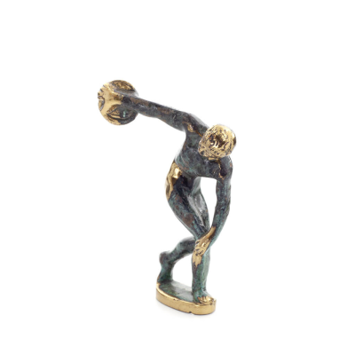 Discus Thrower of Myron: Young Athlete, Olympic Games Symbol 10cm Full Body Statue Bronze Ornament, Ancient Greece Bronze 2 - gr